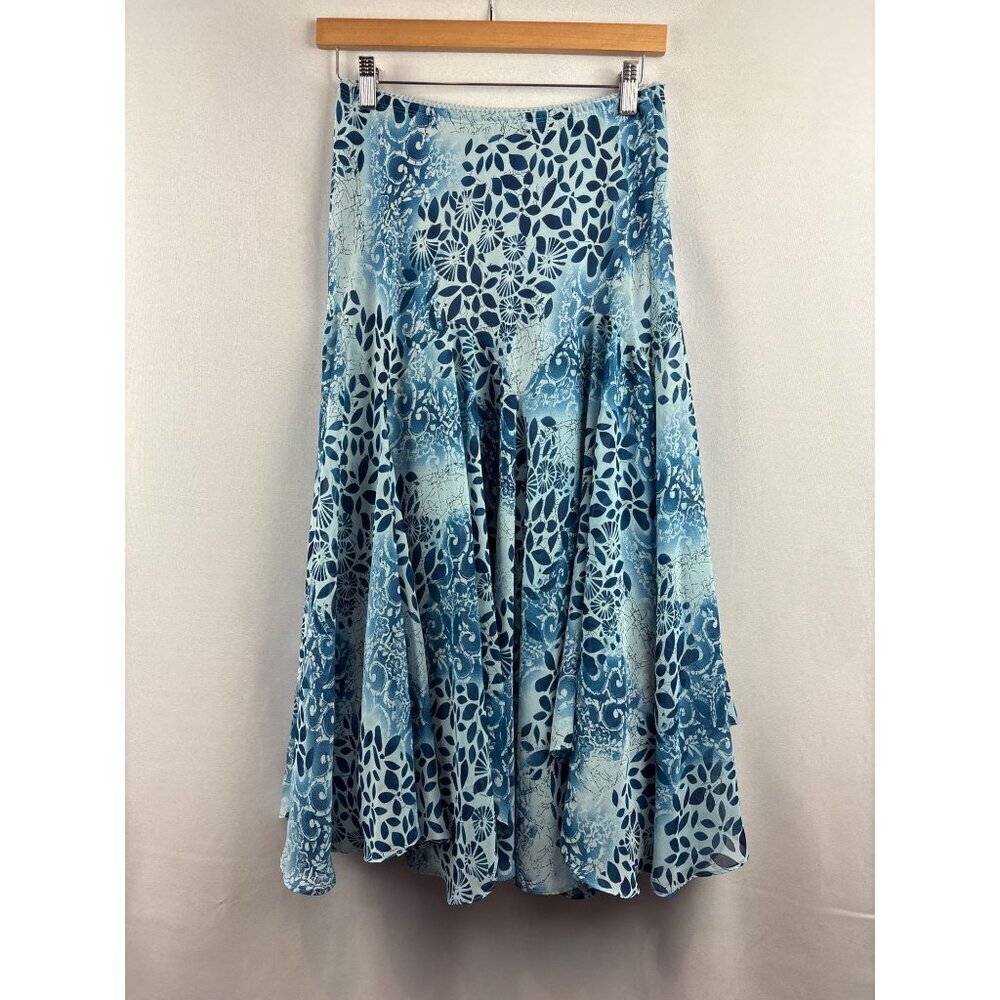 Newsworthy Womens XS Blue Floral Print Skirt